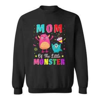 Mom Of The Little Monster Family Matching Birthday Son Sweatshirt | Mazezy