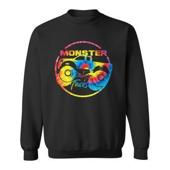 Monster Trucks Retro Tie Dye Off Road Lovers Gift Sweatshirt | Mazezy CA