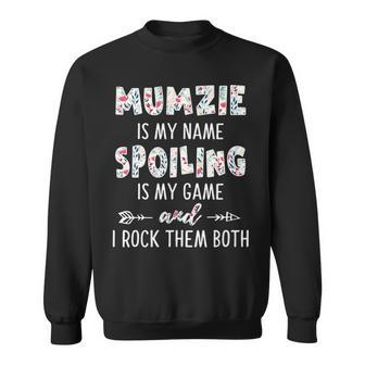 Mumzie Grandma Gift Mumzie Is My Name Spoiling Is My Game Sweatshirt - Seseable
