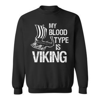 My Blood Type Is Viking Longship T Sweatshirt - Thegiftio UK