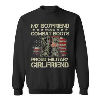My Boyfriend Wears Combat Boots Proud Military Girlfriend T-Shirt Sweatshirt - Monsterry CA