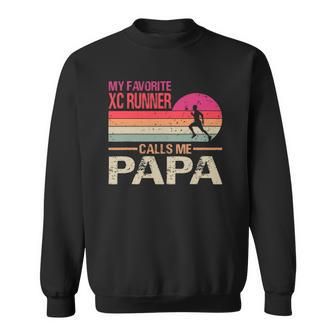 My Favorite Cross Country Runner Calls Me Papa Vintage Sweatshirt | Mazezy