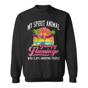 My Spirit Animal Is A Grumpy Flamingo Funny Angry Sweatshirt - Thegiftio UK