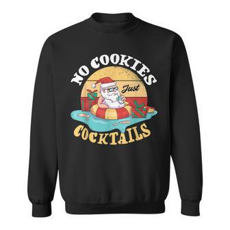 No Cookies Just Cocktails Santa Tropical Sommer Christmas Sweatshirt - Thegiftio UK