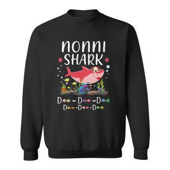 Nonni Shark Funny Grandma Floral Gift Sweatshirt | Mazezy