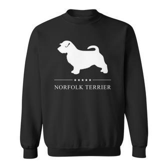 Norfolk Terrier Dog White Silhouette Sweatshirt | Mazezy