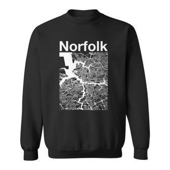 Norfolk Virginia Vintage Style Home City Va Street Map Sweatshirt - Thegiftio UK