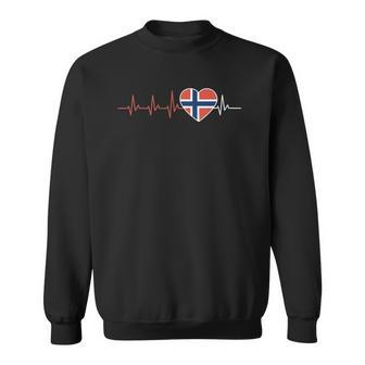 Norway Flag Heartbeat Noreg Norge Norwegian Sweatshirt | Mazezy