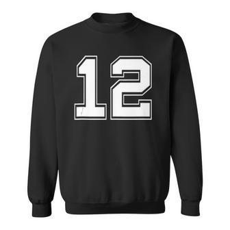 Number 12 Baseball Football Soccer Fathers Day Gift Sweatshirt | Mazezy