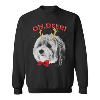 Oh Deer Havanese Xmas Red Bowtie V2 Sweatshirt - Monsterry
