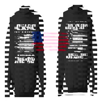 One Nation Under God American Flag Christian Jesus Sweatshirt - Thegiftio UK