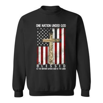 One Nation Under God Blessed Is The Nation Whose God Sweatshirt - Thegiftio UK