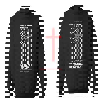 One Nation Under God Christian Cross American Flag Patriot Sweatshirt - Thegiftio UK