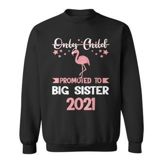 Only Child Promoted To Big Sister 2021 Sisters Sweatshirt - Thegiftio UK