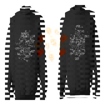 Orange Leaves With Holes And Spiderwebs Classic Sweatshirt | Mazezy