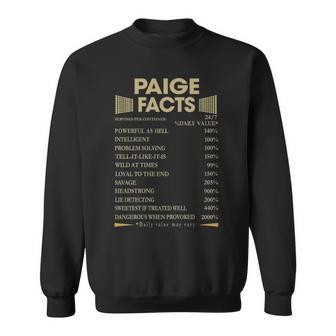 Paige Name Gift Paige Facts Sweatshirt - Seseable