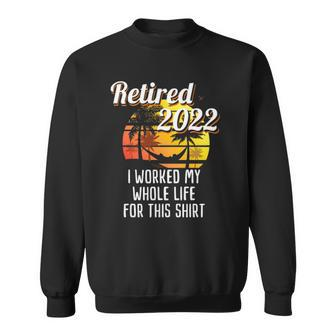 Palm Trees Sunset Funny Retirement 2022 Gift Mens & Womens Sweatshirt | Mazezy