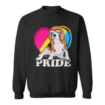Pansexual Beagle Rainbow Heart Pride Lgbt Dog Lover 56 Beagle Dog Sweatshirt - Seseable