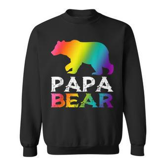 Papa Bear Lgbt Pride Gay Rainbow Proud Dad Fathers Day Gift V2 Sweatshirt - Thegiftio UK
