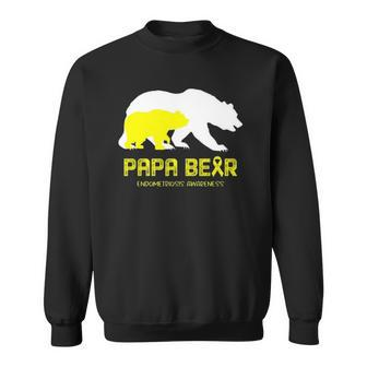 Papa Bear Support Endometriosis Awareness Sweatshirt | Mazezy