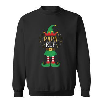 Papa Elf Funny Father Xmas Cute Matching Family Elfs Sweatshirt | Mazezy