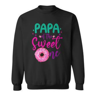 Papa Of Sweet One 1St Birthday Party Matching Family Donut Sweatshirt - Thegiftio UK