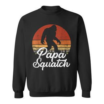 Papa Squatch Dad Bigfoot Sasquatch Vintage Retro Fathers Day Sweatshirt | Mazezy