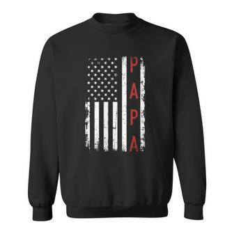 Papa With Us American Flag Sweatshirt | Mazezy