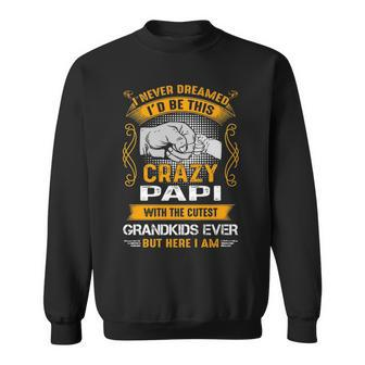 Papi Grandpa Gift I Never Dreamed I’D Be This Crazy Papi Sweatshirt - Seseable