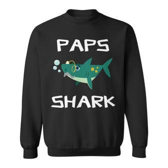 Paps Grandpa Gift Paps Shark Sweatshirt - Seseable