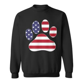 Patriotic Dog Paw Print For 4Th Of July Sweatshirt - Seseable