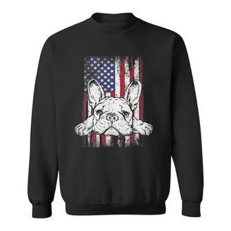 Patriotic French Bulldog American Flag Dog Sweatshirt | Mazezy