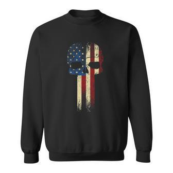 Patriotic Skull Usa Military American Flag Proud Veteran Sweatshirt - Thegiftio UK