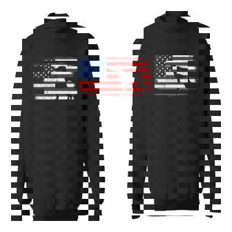 Patriotic Whippet American Flag Vintage Sweatshirt | Mazezy