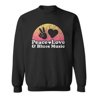 Peace Love And Blues Music Vintage Sunset Sweatshirt | Mazezy