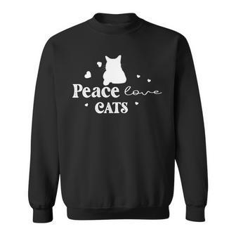 Peace Love Cats Animal Lover Cat Lover Sweatshirt - Monsterry AU