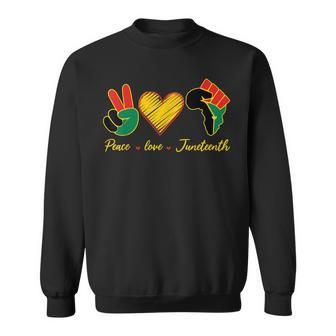 Peace Love Juneteenth Black Freedom 1865 Women Men Girls V2 Sweatshirt - Thegiftio UK