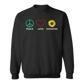 Peace Love Sunshine Cute Sunflower Signs Symbolic Design Sweatshirt - Thegiftio UK