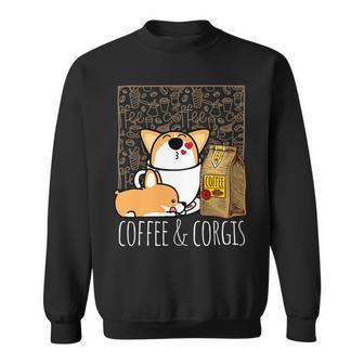 Pembroke Welsh Corgi Dog Coffee Lover Caffeine Corgi Mom Dad Sweatshirt - Monsterry