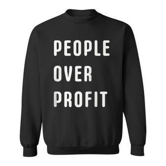 People Over Profit Anti Capitalism Protest Raglan Baseball Tee Sweatshirt | Mazezy
