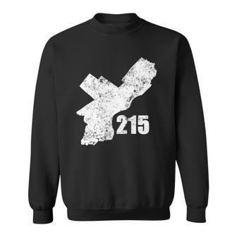 Philadelphia Philly Map 215 Distressed Gritty Urban Sweatshirt | Mazezy