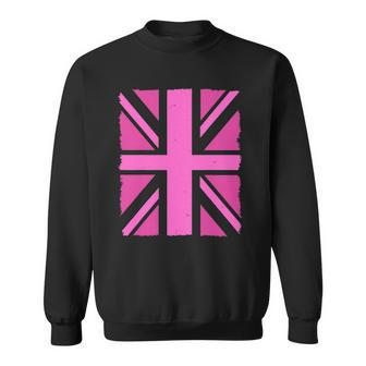 Pink Union Jack Queens Platinum Jubilee Uk British Flag Sweatshirt | Mazezy