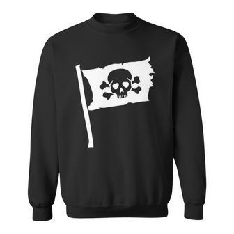 Pirate Flag Skull Crossed Bone Halloween Costume Sweatshirt - Thegiftio