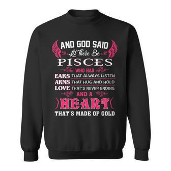 Pisces Girl And God Said Let There Be Pisces Girl Sweatshirt - Seseable