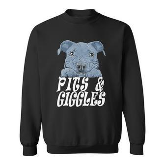 Pitbull Pibble Mom Dad Pits And Giggles Gift Sweatshirt | Mazezy