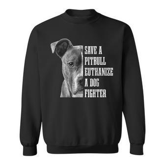 Pitbull Save A Pitbull Funny Dog Rescue Pitbull Mom Dad V2 Sweatshirt - Thegiftio UK