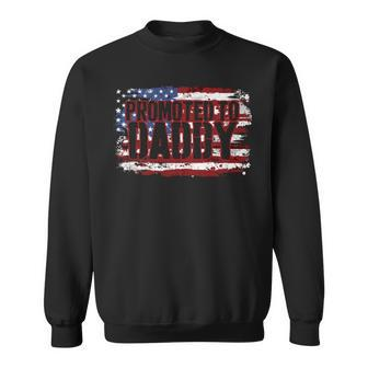 Pregnancy Announcement Daddy Dad American Flag 4Th Of July Sweatshirt - Seseable