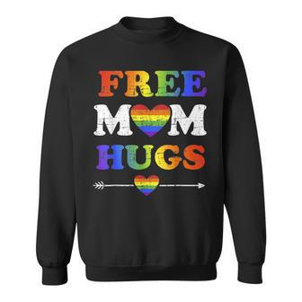 Pride Month Free Mom Hugs Lgbt Rainbow Flag Sweatshirt - Thegiftio UK