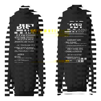 Priest Name Gift Priest Facts Sweatshirt | Seseable FR