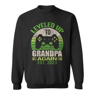 Promoted To Grandpa Again T  Leveled Up Grandpa Again Sweatshirt